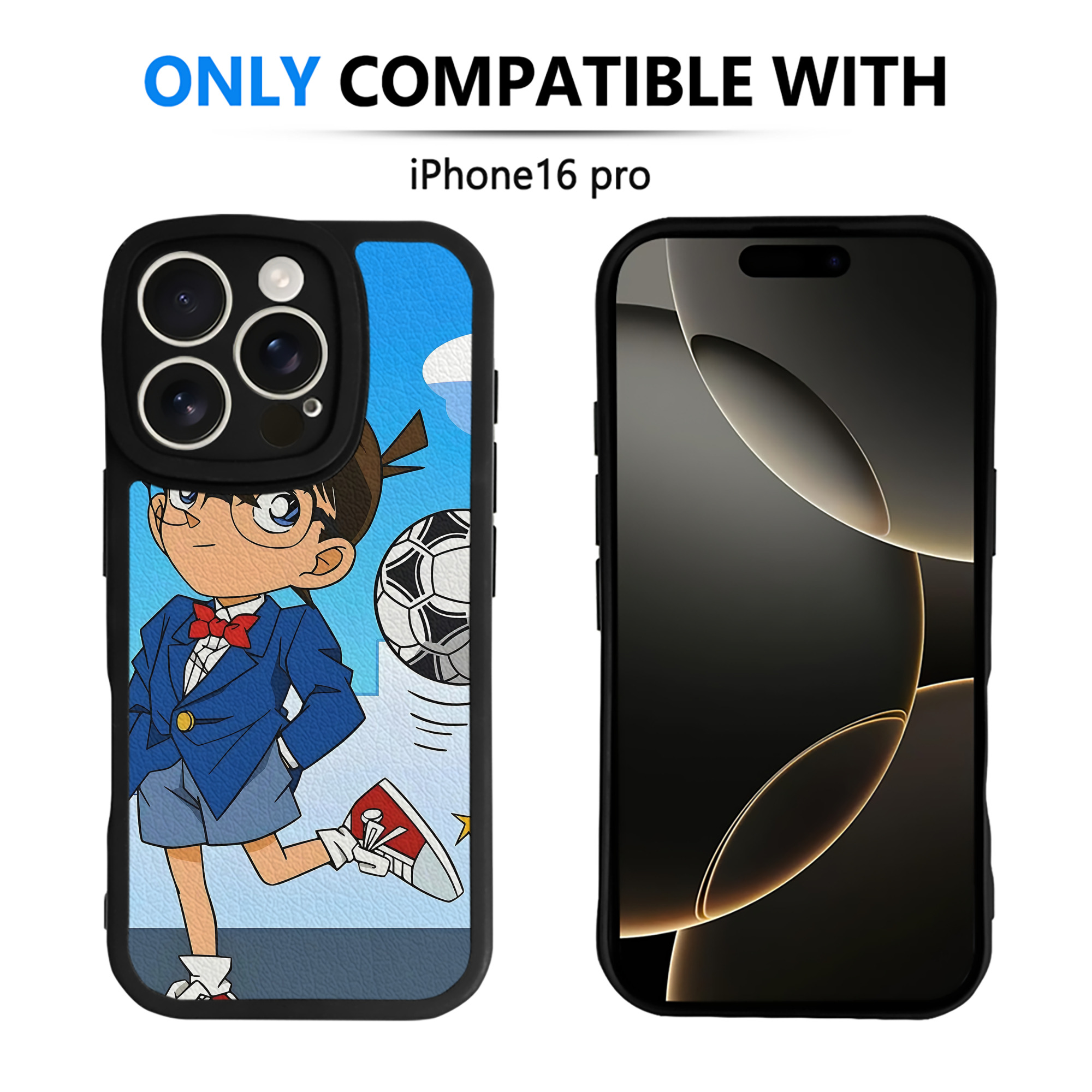 （画像用） 名探偵コナン Detective Conan 【iPhone 16シリーズ対応】シリコンスマホケース（レザー調） 材質：シリコン